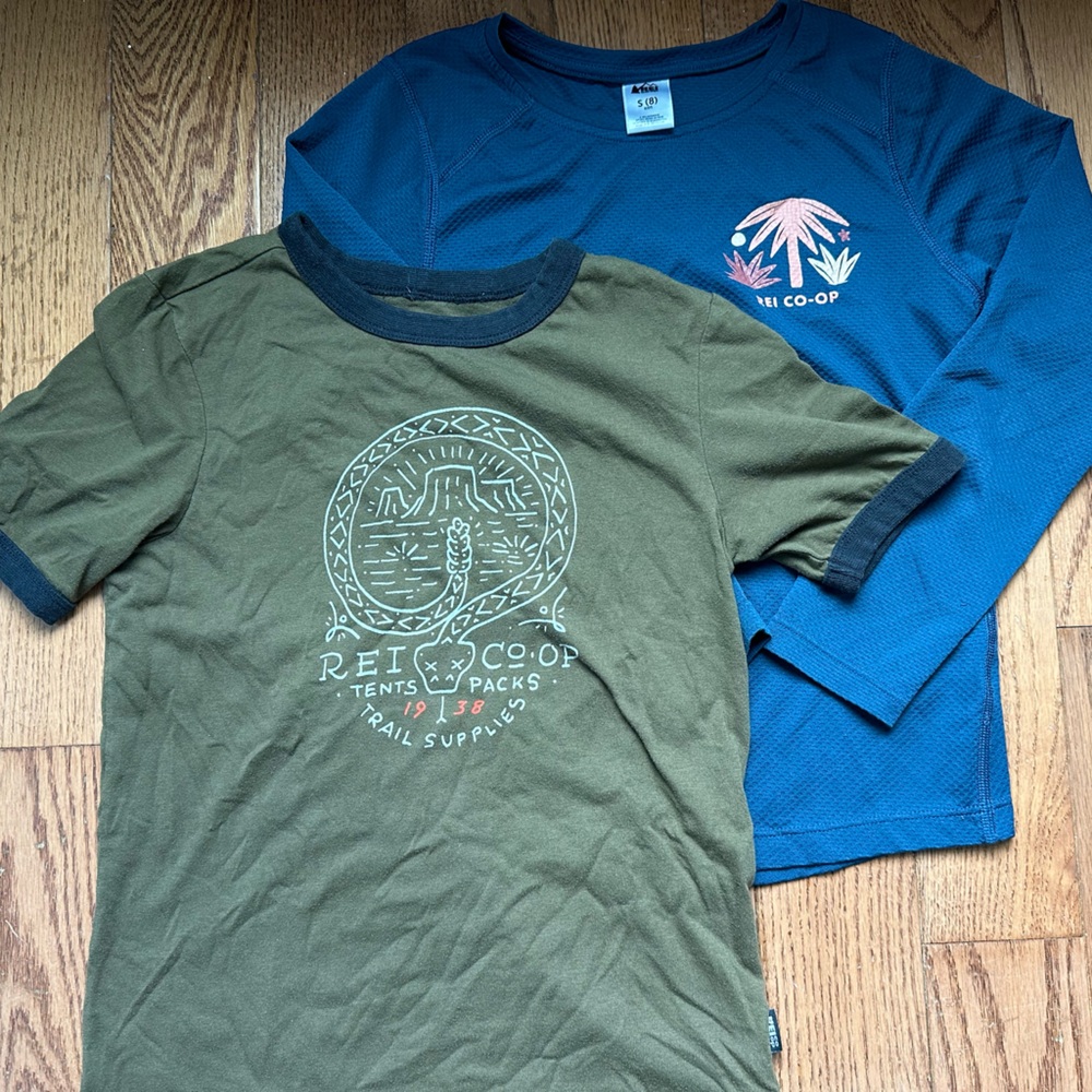 REI Bundle - long sleeve shirt and tshirt - Size 8